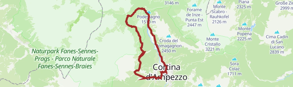 Route map: One day in the saddle at Cortina